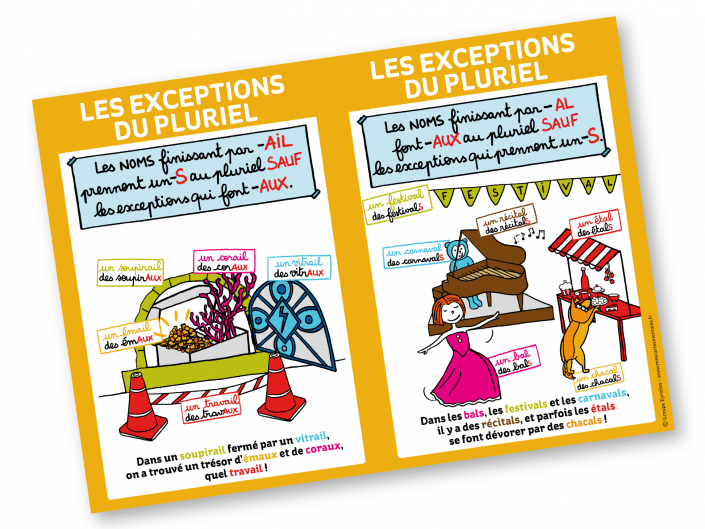 Les Exceptions Du Pluriel Al Ail Affiche Format A2