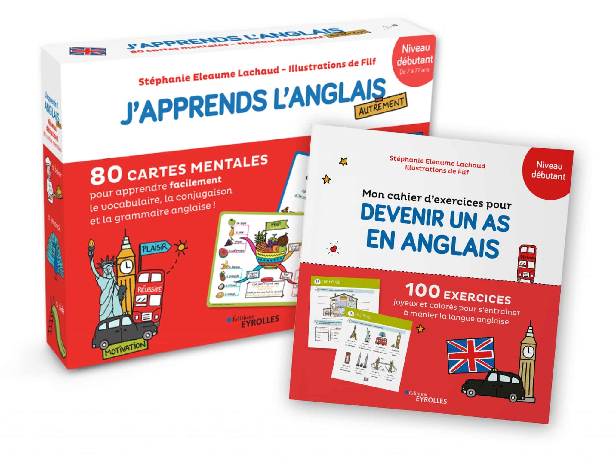 Coffret De Cartes Mentales J'apprends L'anglais + Son Cahier D'exercices